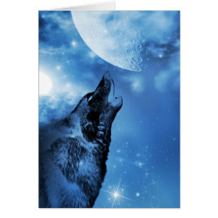 Ghost wolf howling at the moon