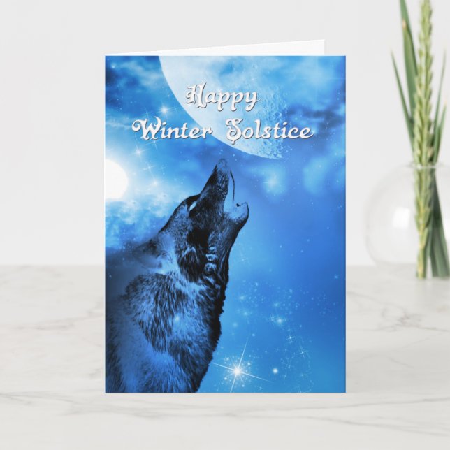Ghost wolf winter solstice card (Front)