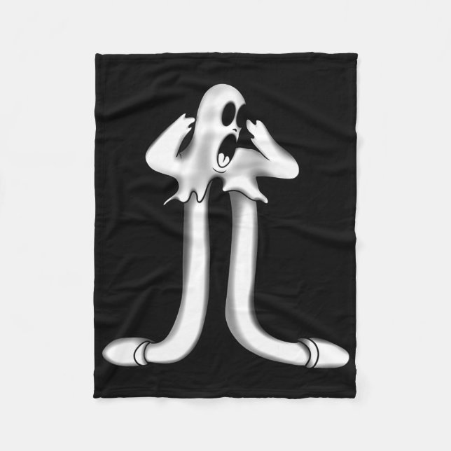 Ghost X Koko The Clown Scary Goth  Fleece Blanket (Front)