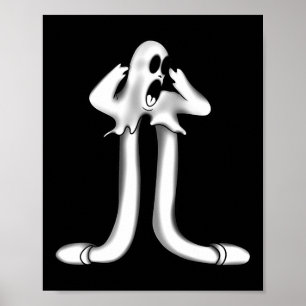 Ghost X Koko The Clown Scary Goth  Poster