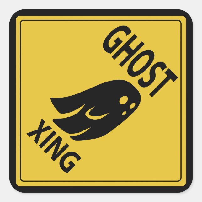 Ghost Xing Square Sticker (Front)