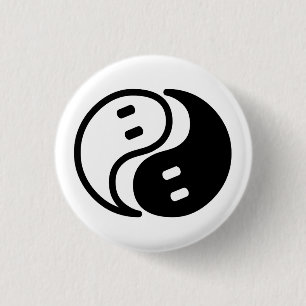 Ghost Yin Yang 3 Cm Round Badge
