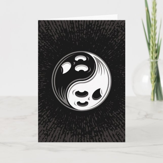 Ghost Yin Yang Black and White Card (Front)