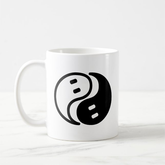 Ghost Yin Yang Coffee Mug (Left)