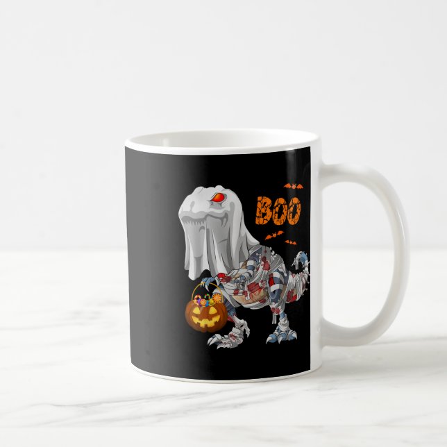 Ghost Zombie Mummy Dinosaur Funny Boo Halloween Pu Coffee Mug (Right)
