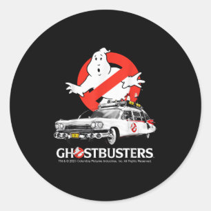 Ghostbusters Halloween Design Ecto 1  Classic Round Sticker