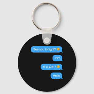 Ghosted Text Message Funny Halloween Key Ring