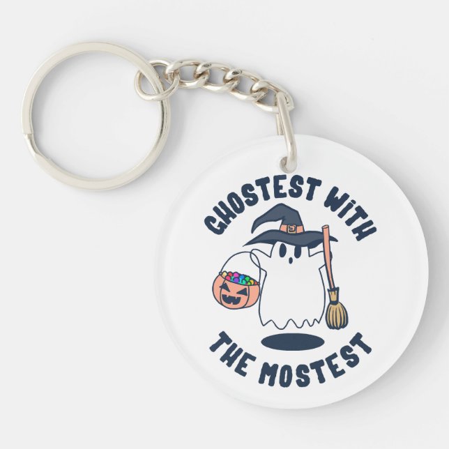 Ghostest Funny Spooky Witch Key Ring (Front)