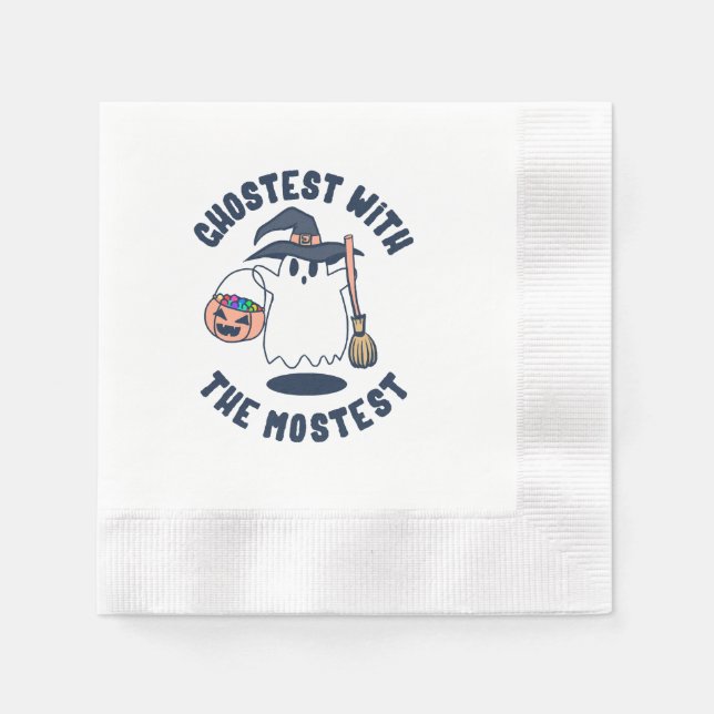 Ghostest Funny Spooky Witch Napkin (Front)