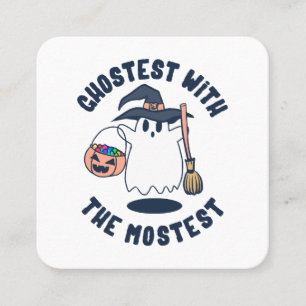 Ghostest Funny Spooky Witch Square Business Card
