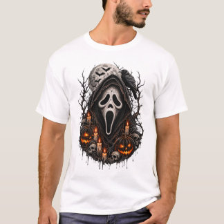 Ghostface Halloween, Gothic Pink Skull Horror Y2K T-Shirt