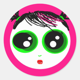 Ghostie Girl Sticker (Hot Pink)