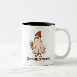Ghosting Everyone Ghost Goose, Coffee Lover Gift Two-Tone Coffee Mug