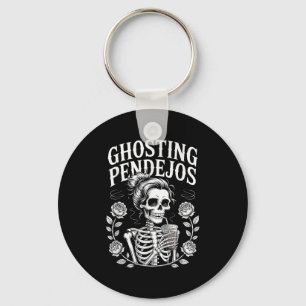 Ghosting Pendejos Halloween Funny Spooky Quote Key Ring