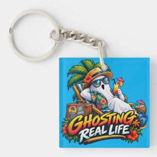 Ghosting Real Life Funny Summer Vacation Ghost Key Ring