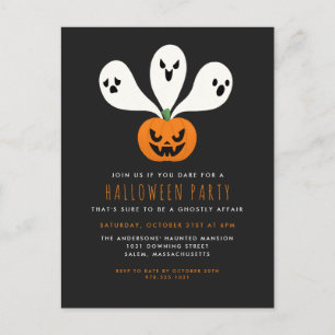 Ghostly Affair Halloween Party Invitation Postcard