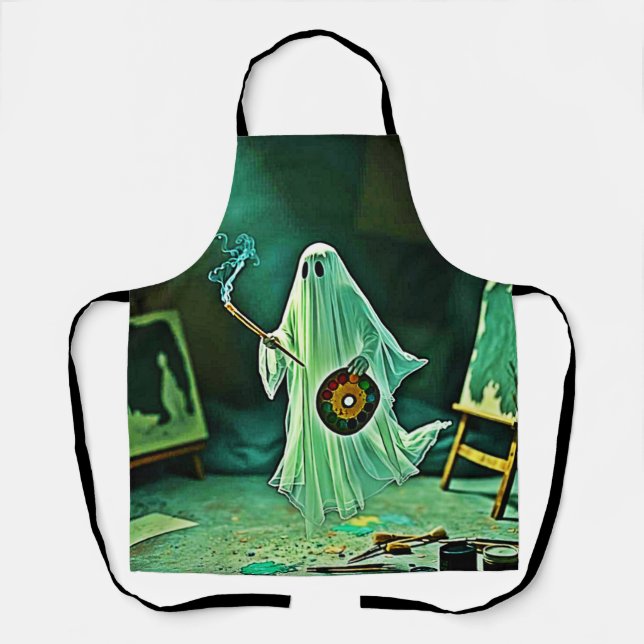 Ghostly Artist's Eerie Masterpiece Apron (Front)