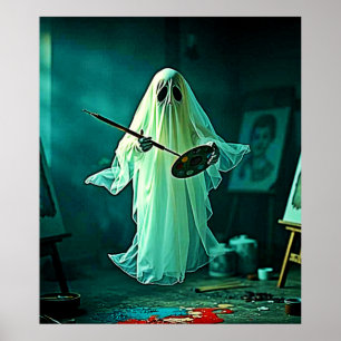 Ghostly Artist's Studio Design Poster