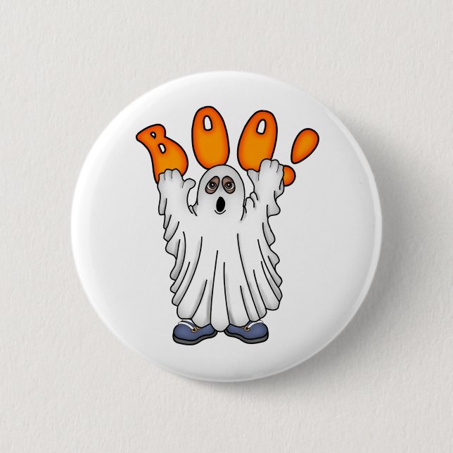 Ghostly Boo 6 Cm Round Badge (Front)
