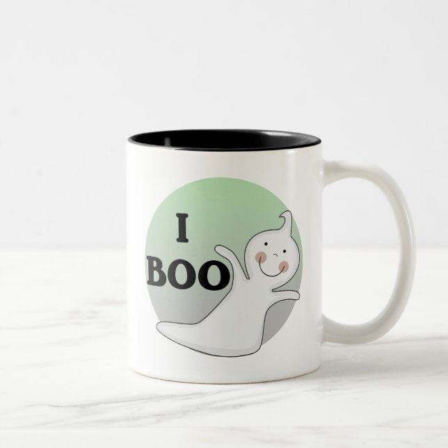 Ghostly Boo Tshirts and Gifts Two-Tone Coffee Mug (Right)