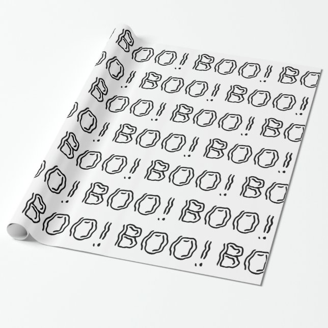 Ghostly Boo! Wrapping Paper (Unrolled)