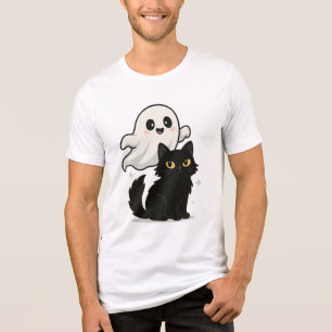 Ghostly Cat Vibes – Spooky Cute T-Shirt Tri-Blend Shirt