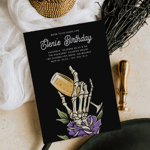 Ghostly Champagne Halloween Birthday Party Invitation