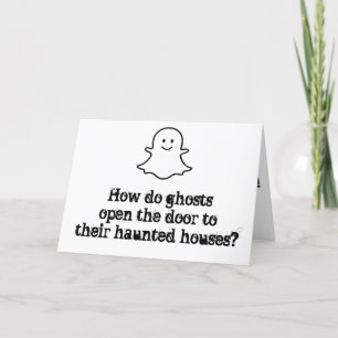 GHOSTLY COMEDIAN FOR HALLOWEEN HOLIDAY CARD