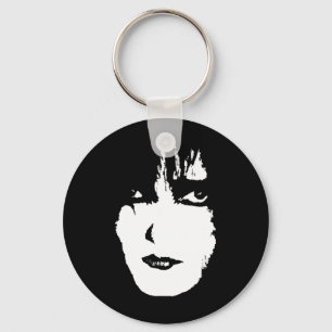 Ghostly Creepy Face Key Ring
