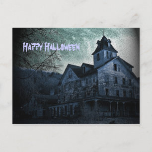 Ghostly Estate Halloween Postcard