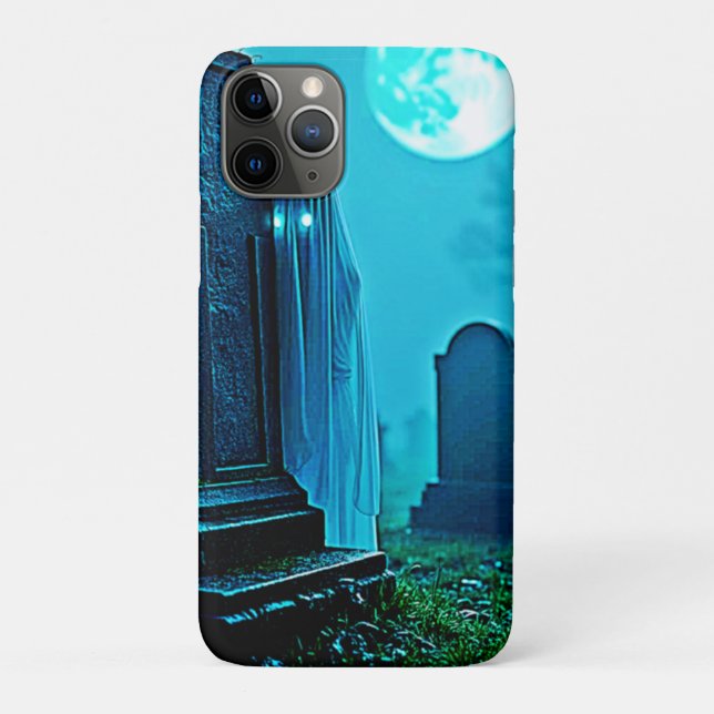 Ghostly Figure in a Graveyard Design Case-Mate iPhone Case (Back)