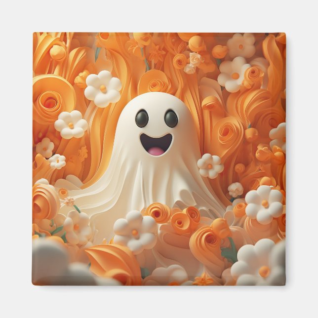 Ghostly Fridge Magnet (Front)