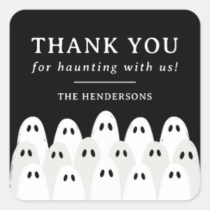 Ghostly Gathering Thank You Favour Square Sticker