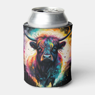 Ghostly Grace: Spectral Holographic Highland Cow, Can Cooler