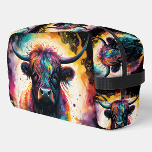 Ghostly Grace: Spectral Holographic Highland Cow, Dopp Kit