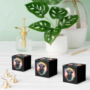 Ghostly Grace: Spectral Holographic Highland Cow, Favour Box