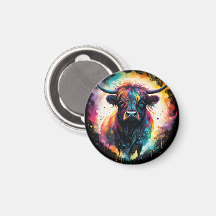 Ghostly Grace: Spectral Holographic Highland Cow, Magnet