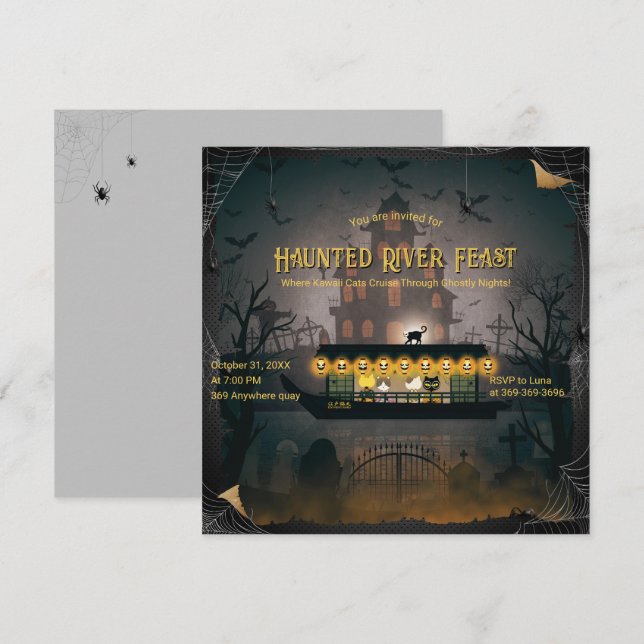 Ghostly Graveyard Cruise Invitation (Front/Back)