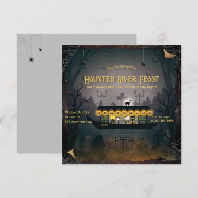 Ghostly Graveyard Cruise Invitation (Front/Back)