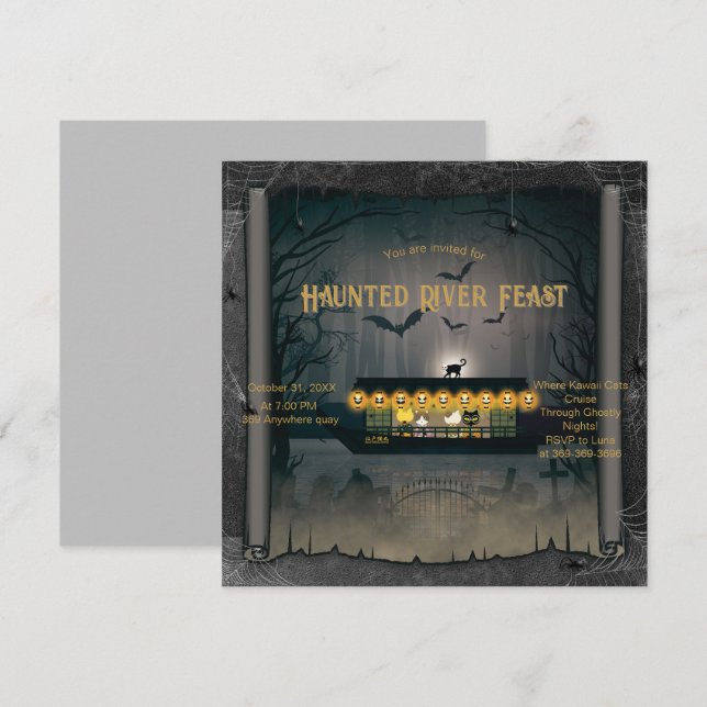 Ghostly Graveyard Cruise Invitation (Front/Back)