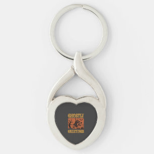 Ghostly Greetings Halloween Doberman Cemetery Desi Key Ring