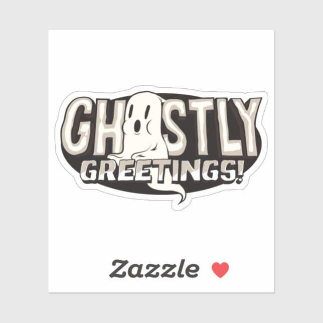 Ghostly Greetings Halloween Pun Funny (Sheet)