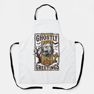 Ghostly Greetings Shirt Vintage Engraving Hallowee Apron