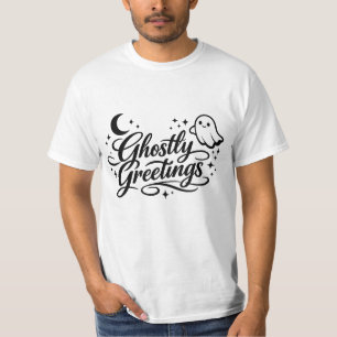 Ghostly Greetings Spooky Chic Halloween Art T-Shirt