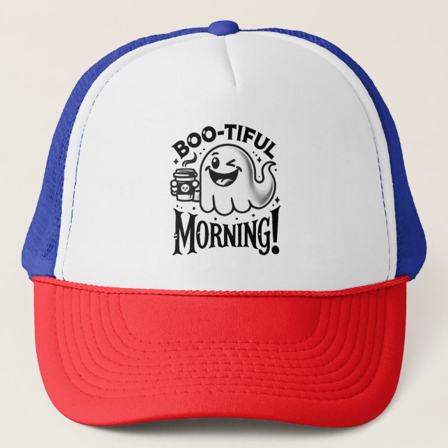 Ghostly Greetings Trucker Hat (Front)
