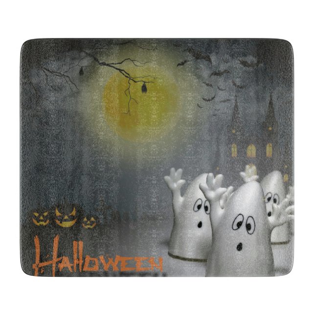 Ghostly Halloween Cutting Board (Front)