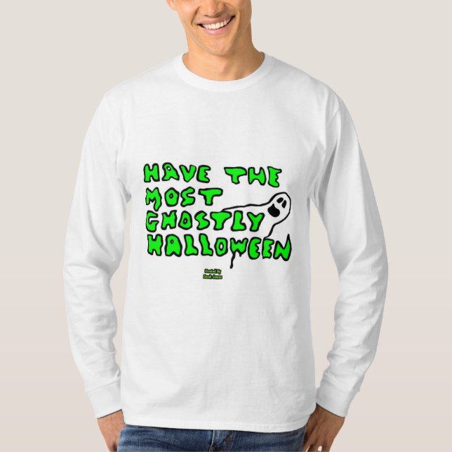 Ghostly Halloween Men's Long Sleeve Shirt (Front)