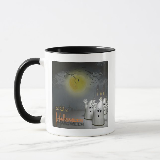 Ghostly Halloween Mug (Left)