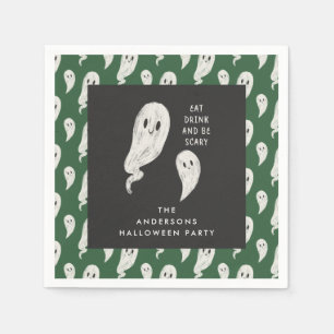 Ghostly halloween party halloween napkins