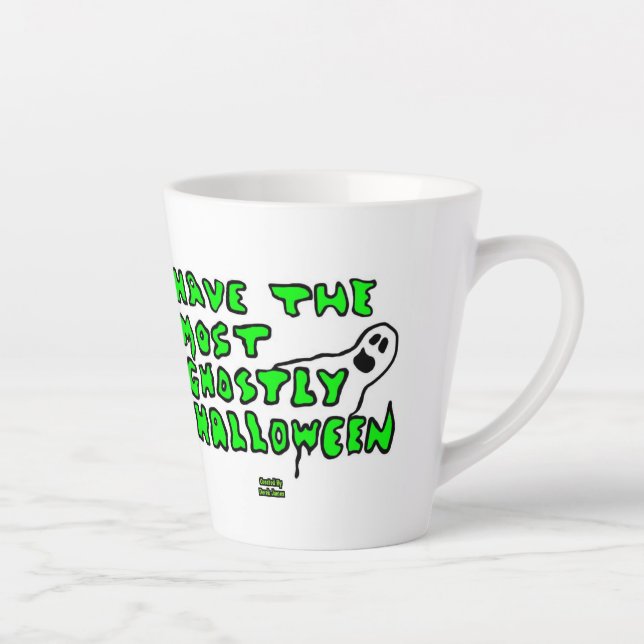 Ghostly Halloween Small Latte Mug (Right)